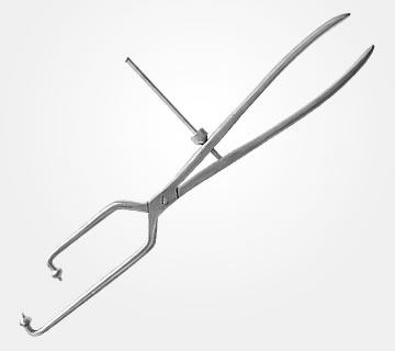 PELVIC REDUCTION FORCEP ASYMETRIC WITH POINTED BALL TIP